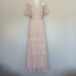 Needle & Thread Pink Lace Maxi Dress